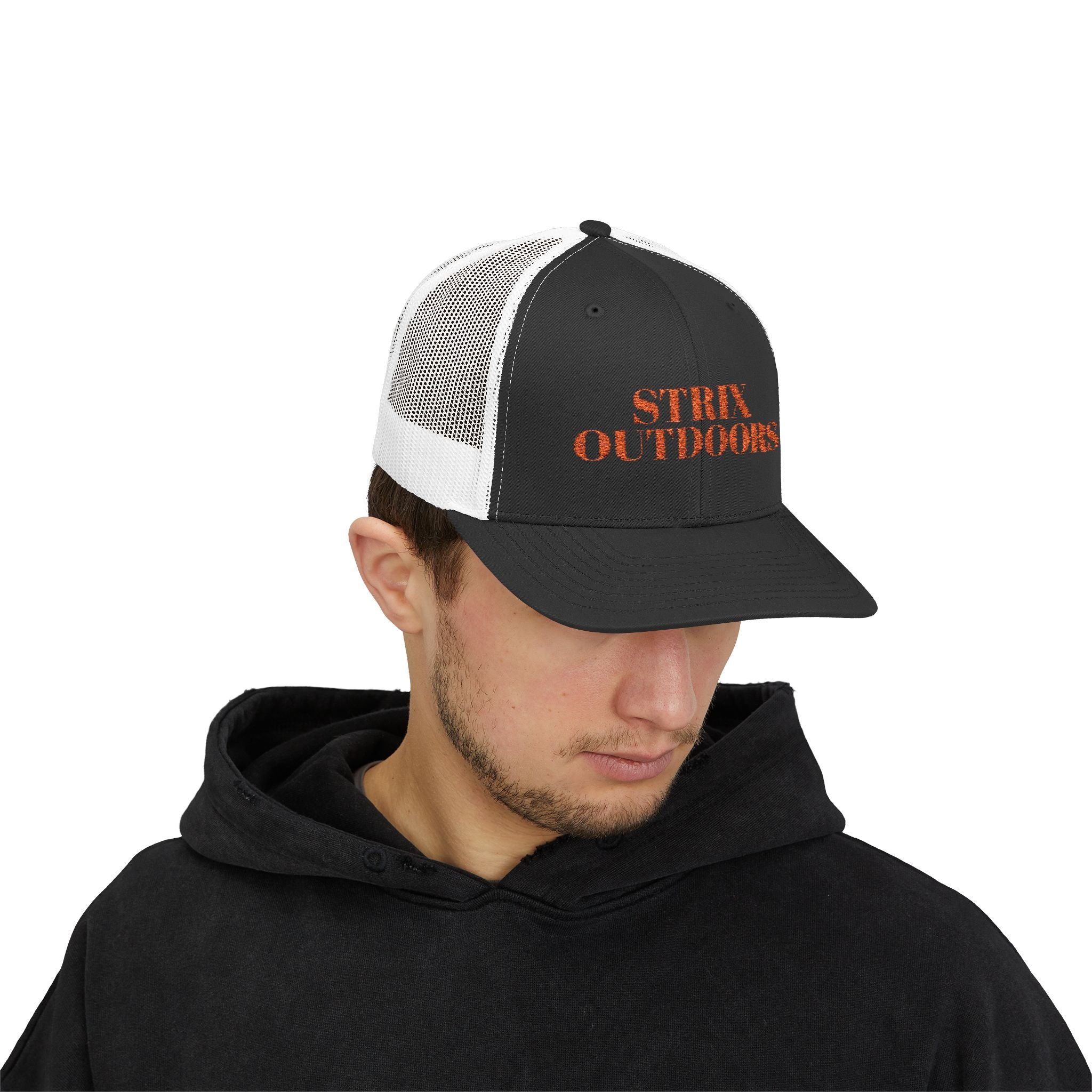 Strix Outdoors Trucker Cap - Camo Logo Snapback Hat for Hunting & Outdoor Enthusiasts