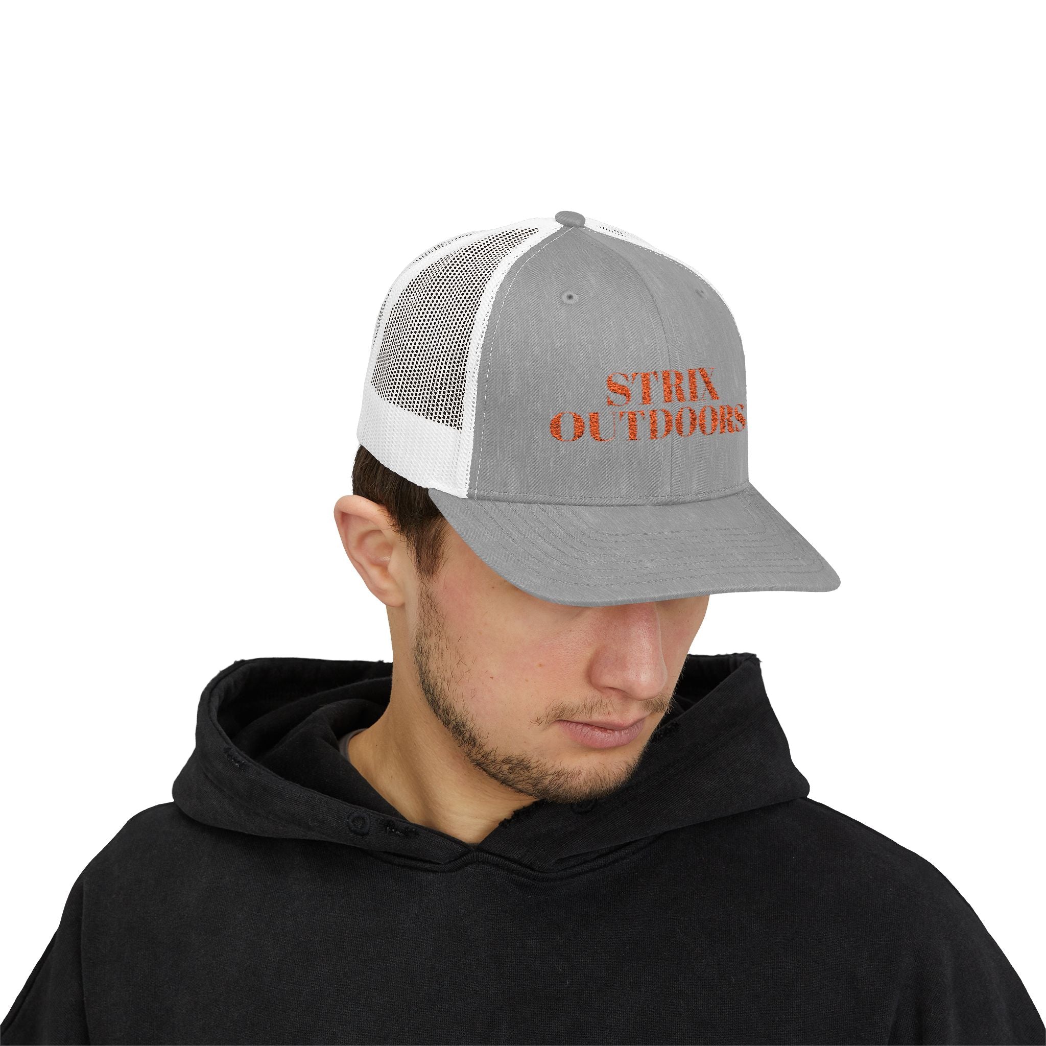 Strix Outdoors Trucker Cap - Camo Logo Snapback Hat for Hunting & Outdoor Enthusiasts