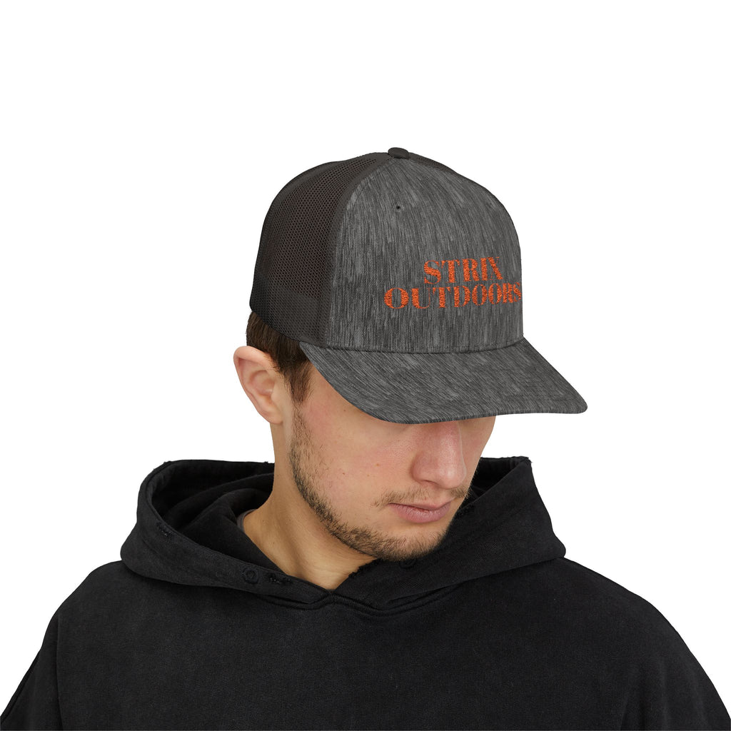 Strix Outdoors Trucker Cap - Camo Logo Snapback Hat for Hunting & Outdoor Enthusiasts